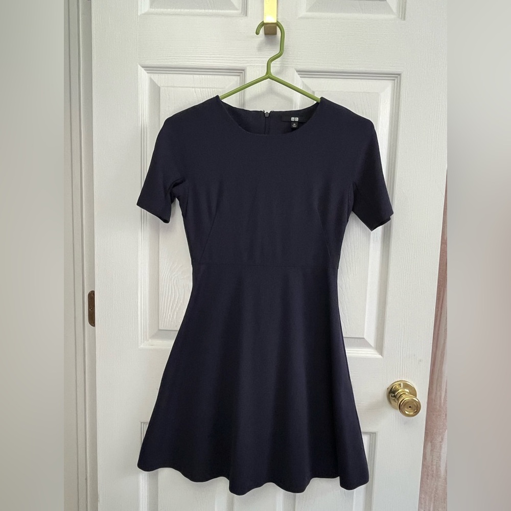 Uniqlo Navy Short Sleeve Mini Dress